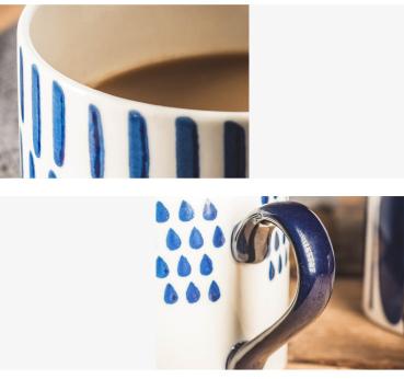 360Home Bemalter Becher im japanischen Stil handbemalt robust